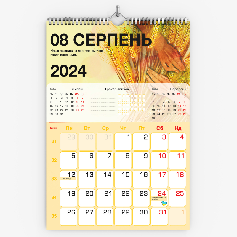 Настенный календарь-планер "Моя мальовнича Україна" на 2024 рік