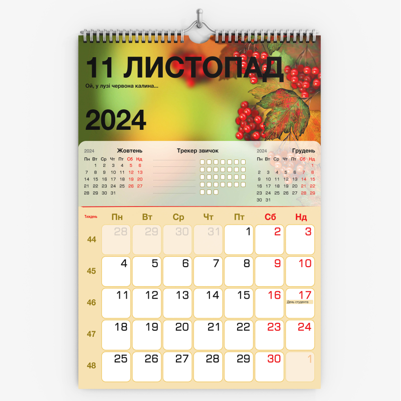 Настенный календарь-планер "Моя мальовнича Україна" на 2024 рік